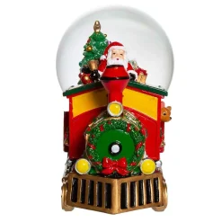 Kurt Adler 120Mm Musical Santa Driving Train Water Globe