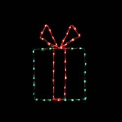 Brite Ideas Led Gift Box- Green Box With Red Bow #Led-Gb22Gb/Rb *Set Of 2*