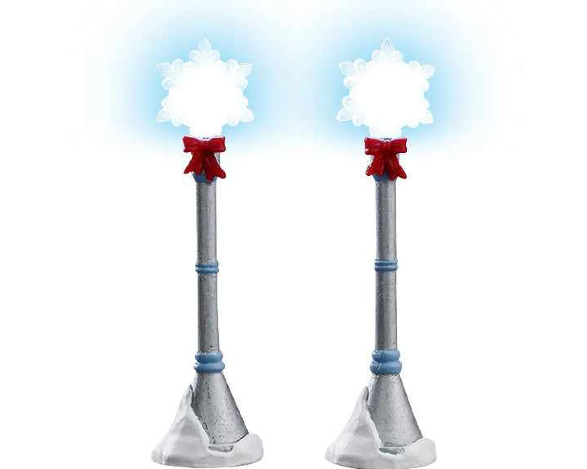 Lemax Village Collection Snowflake Lamp Post, Set Of 2, B/O #74228