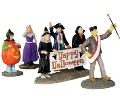 Lemax Village Collection Halloween Parade Banner, Set Of 5 Figurines #32115