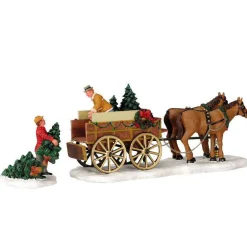 Lemax Village Collection Christmas Tree Wagon, Set Of 2 #43451