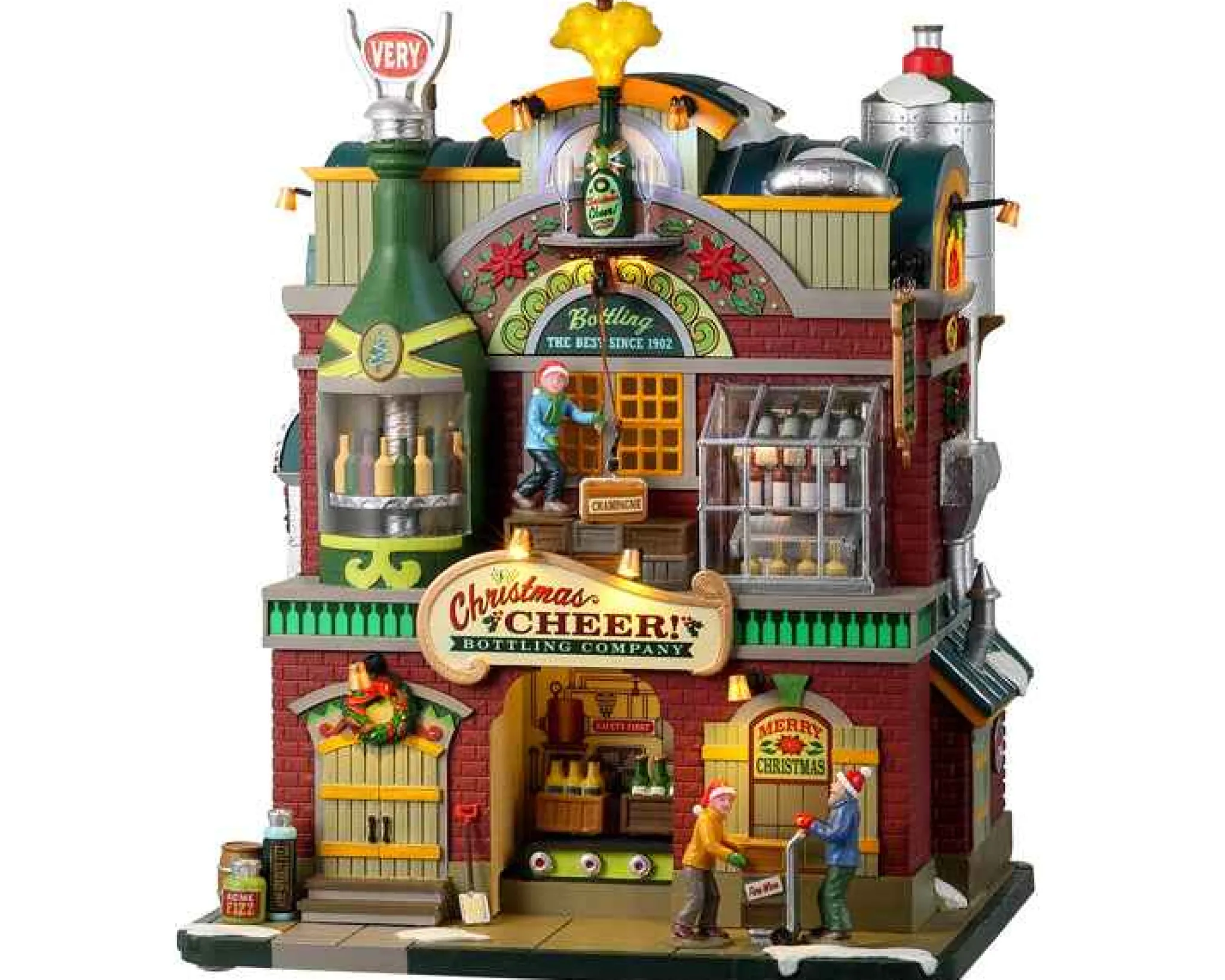 Lemax Village Collection Christmas Cheer Bottling Company, With 4.5V Adaptor #25858
