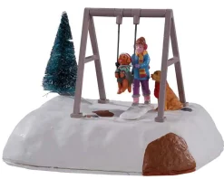 Lemax Village Collection Puppy Gets A Swing Ride, B/O Table Accent #14836