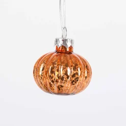 Gerson International Orange Glass Fall Pumpkin Fairy Light String, Halloween Decor