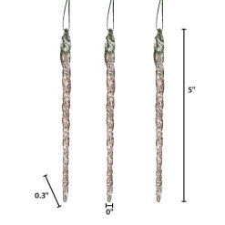 Gerson International 20-Pack, Real Spun Glass Hanging Icicle Ornaments (Set Of 3, 60Pc Total)