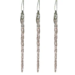 Gerson International 20-Pack, Real Spun Glass Hanging Icicle Ornaments (Set Of 3, 60Pc Total)