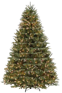 Puleo International 6.5Ft Pre-Lit Real-Feel Washington Valley Spruce Quick Connect Tree With Warm White Led Lights #114-Wvg-65Qf5Lw7