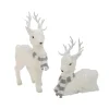 Gerson International Set Of 2 Assorted Deer Figurines With Scarves