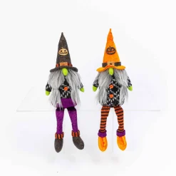 Gerson International Set Of 2, 16-In Plush Halloween Gnome Shelf Sitter